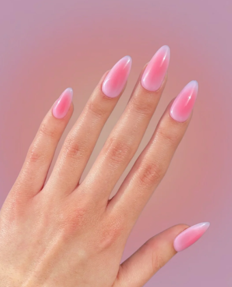 Megan Fox Pink Aura Nails