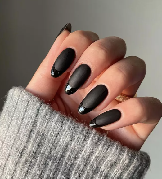 Black Two-Toned French Mani