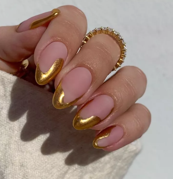 Drippy Gold French Tips