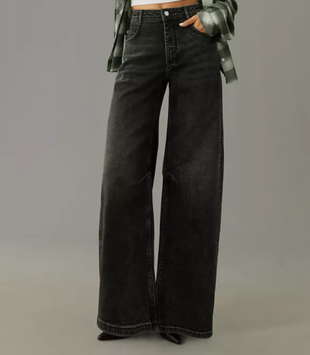Black Baggy Flare Jeans