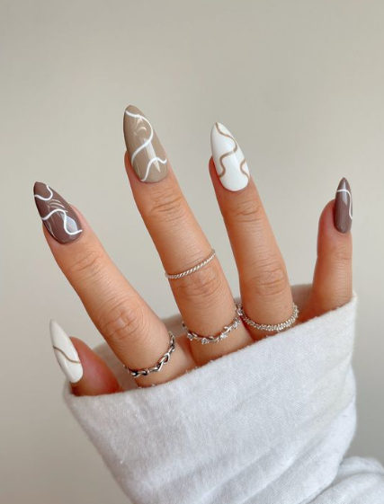 Neutral Abstract Nails
