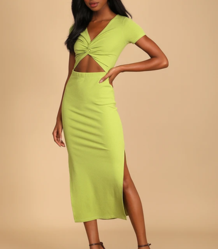Lime Green Cut out Dress