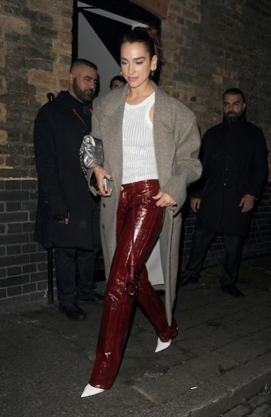 Dua Lipa’s Pop Of Red Outfit