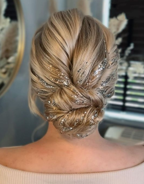 Shimmery Twisted Bun