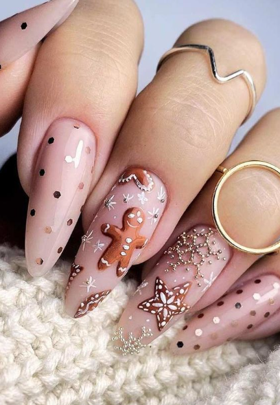 Gingerbread Man Style For Nails