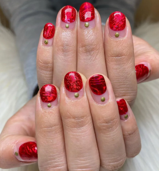 Hot Red Winter Nails