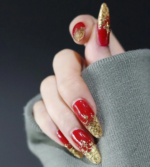 Hot Red Winter Nails
